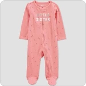 Carter's Pink 'Little Sister' Footed One Piece